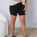 Peyton Nylon Butter 6" Biker Shorts - Black
