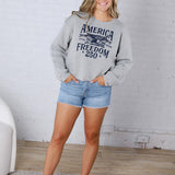 America Freedom 250 Cropped Sweatshirt - Athletic Heather