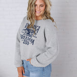 America Freedom 250 Cropped Sweatshirt - Athletic Heather