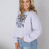 America Freedom 250 Cropped Sweatshirt - Lt Blue