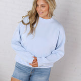 Sonja Scuba Mock Neck Pullover - Frost