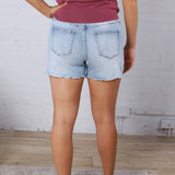 Eden Frayed Hem Shorts - Light Blue Ivy