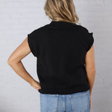 Sutton Sleeveless Ribbed Sweater Top - Black