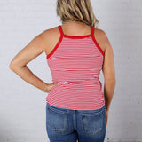 Lindyn Ribbed Halter Tank - Red