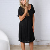 Kinsley Floral Lace Dress - Black