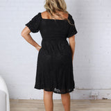Kinsley Floral Lace Dress - Black