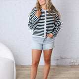 Dover Cardigan - Grey Pine Stripe