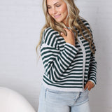 Dover Cardigan - Grey Pine Stripe