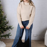 Elixie Boat Neck Long Sleeve Sweater - Taupe