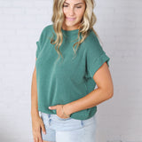Briar Ribbed Cap Sleeve Top - Hunter Green