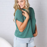 Briar Ribbed Cap Sleeve Top - Hunter Green