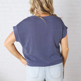 Briar Ribbed Cap Sleeve Top - Navy