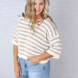 Adley Striped Knit Top