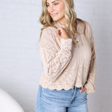 Ansley Crochet Sweater - Natural