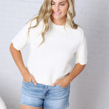 Parker Essential Sweater Top with Raglan Sleeves - Ivory