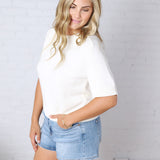 Parker Essential Sweater Top with Raglan Sleeves - Ivory