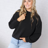 Sonja Modal Luxe Mock Neck Pullover - Black