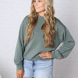 Sonja Modal Luxe Mock Neck Pullover - Sage Leaf