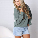 Sonja Modal Luxe Mock Neck Pullover - Sage Leaf