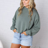 Sonja Modal Luxe Mock Neck Pullover - Sage Leaf