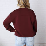 Sonja Modal Luxe Mock Neck Pullover - Dark Cherry