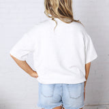 Haislee Modal Luxe Quarter Zip Short Sleeve Top - Lt H Grey