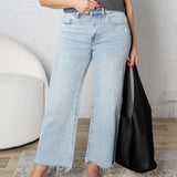 Harlea Ankle Wide Leg Denim - Electric Blue