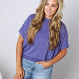 Jadin Dolman Sleeve Boat Neck Top - Marlin