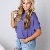 Jadin Dolman Sleeve Boat Neck Top - Marlin