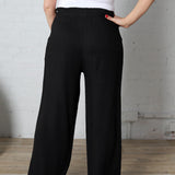 Elowyn Linen Wide Leg Pant - Black