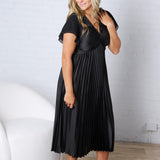 Nova Flutter Sleeve Midi Dress - Black