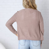 Soren Open Cardigan with Ribbed Edges - Mocha