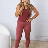 Maelle Cloud Light Contour High-Waisted Leggings - Rosewood
