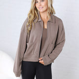 Bria Zip Up Jacket - Truffle