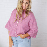Lennie Elbow Length Sweater Cardigan - Purple Blue