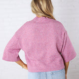 Lennie Elbow Length Sweater Cardigan - Purple Blue