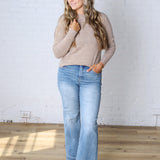 Elise Wool Blended Crewneck Sweater - Mushroom