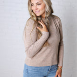 Elise Wool Blended Crewneck Sweater - Mushroom