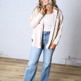 Brenly Cotton Fleece Oversized Shacket - Ecru