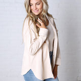 Brenly Cotton Fleece Oversized Shacket - Ecru