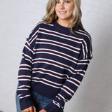 The Montauk Sweater - Navy/White Stripe