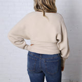 Rumi Ribbed Dolman Sleeve Sweater - Beige