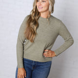 Elise Wool Blended Crewneck Sweater - Sage