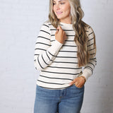 The Stacy Top - Off White/Black