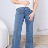 Odette Super HR Wide Leg Denim - Medium Wash