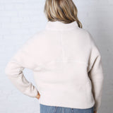 Zella Sherpa Fleece Half Zipper Pullover Top - Ecru