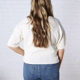 Laine Raw Edge Boxy Knit Sweater - Cream