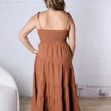 Kallin Smocked Tier Midi Dress