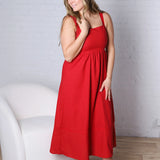 Camila Sleeveless Midi Dress - Red