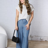 Kairi Wide Leg Tencel Chambray Pants